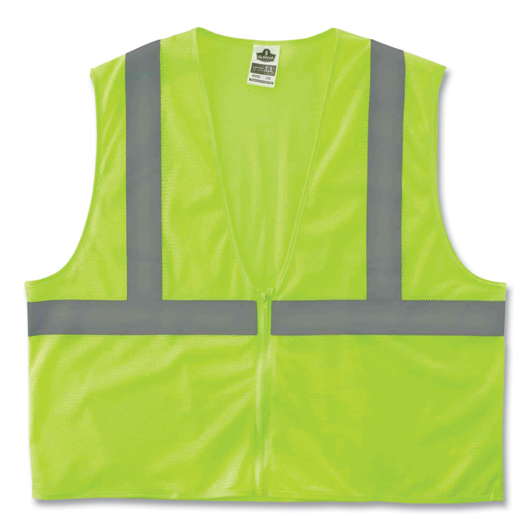 ergodyne GloWear 8205Z Class 2 Super Economy Mesh Vest, Polyester, Lime, 2X-Large/3X-Large (EGO20997)
