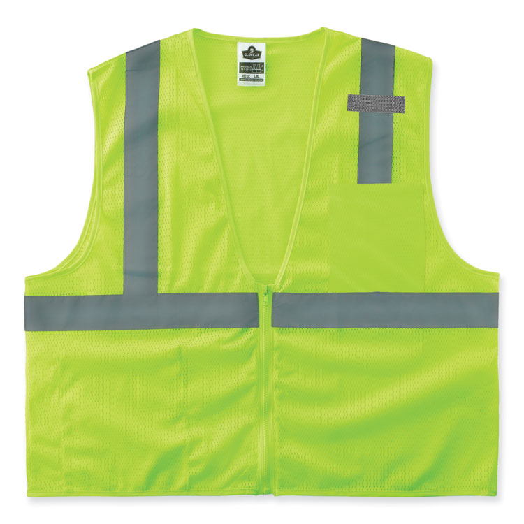 ergodyne GloWear 8210Z Class 2 Economy Mesh Vest, Polyester, Lime, 4X-Large/5X-Large (EGO21059)