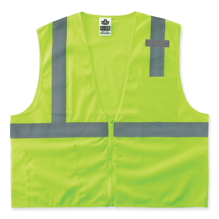 ergodyne GloWear 8210Z Class 2 Economy Mesh Vest, Polyester, Lime, Small/Medium (EGO21053)