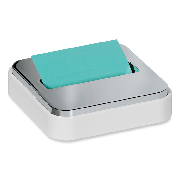 Post-it Pop-up Notes Super Sticky Steel Top Dispenser, For 3 x 3 Pads, White/Steel (MMMSTL330WH)