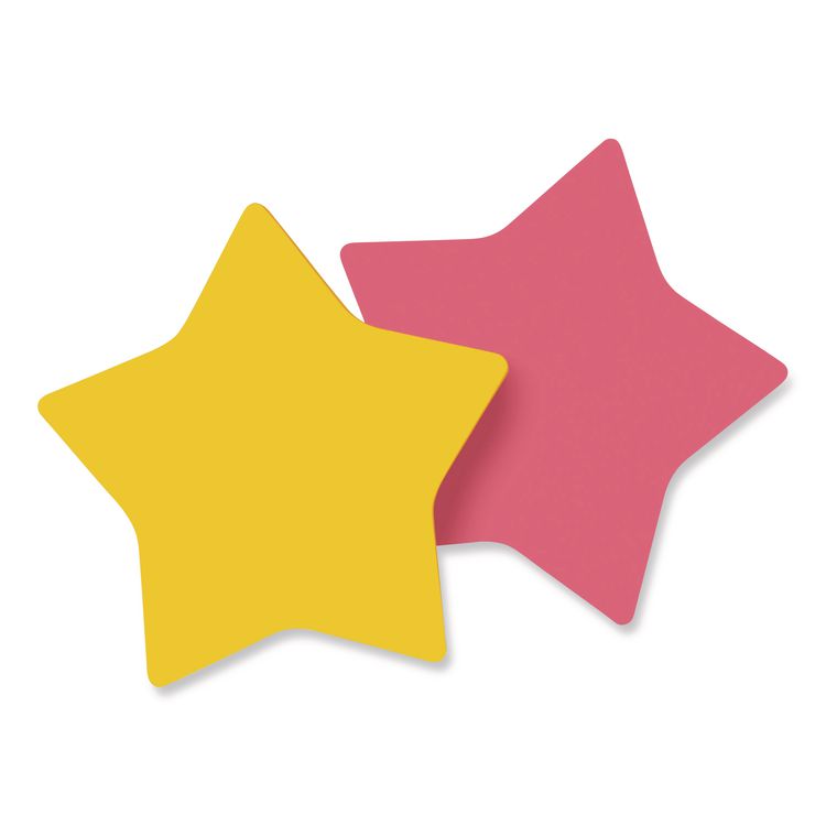 Post-it Notes Die-Cut Star Shaped Notepads, 2.6" x 2.6", Assorted Colors, 75 Sheets/Pad, 2 Pads/Pack (MMM70005114114)