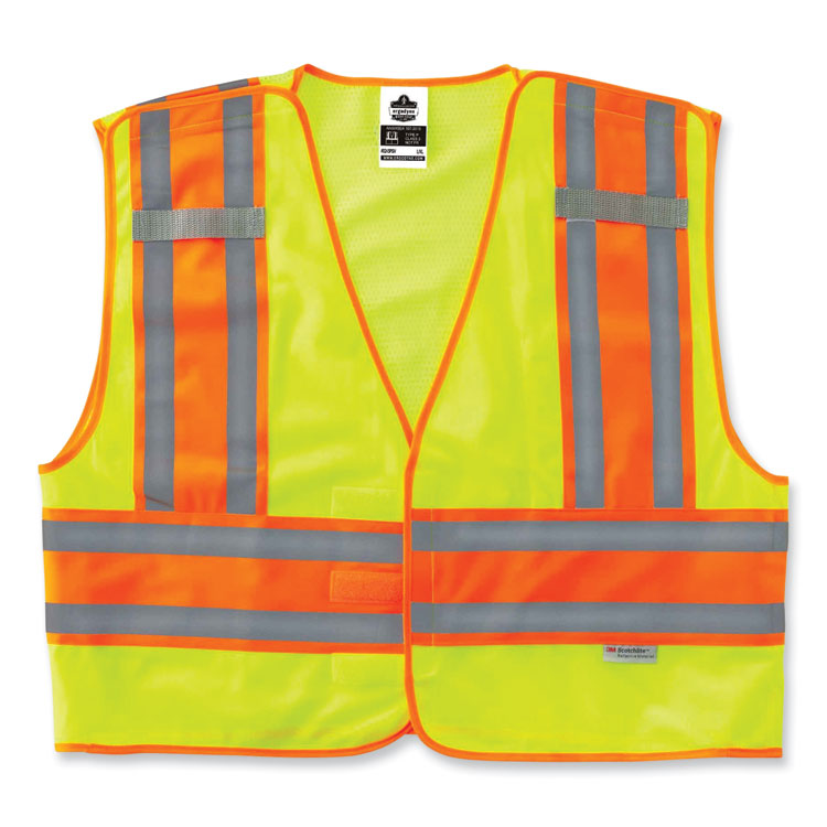 ergodyne GloWear 8245PSV Class 2 Public Safety Vest, Polyester, Large/X-Large, Lime (EGO23395)