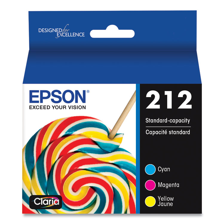 Epson T212520S (212) Claria Ink, Cyan/Magenta/Yellow (EPST212520S)