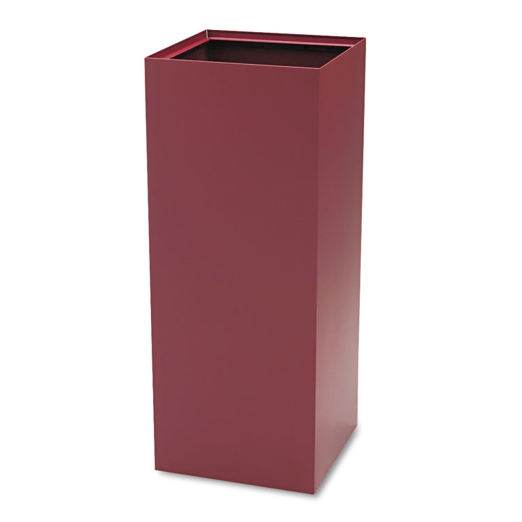 Safco Public Square Recycling Receptacles, Can Recycling, 37 gal, Steel, Burgundy (SAF2983BG)