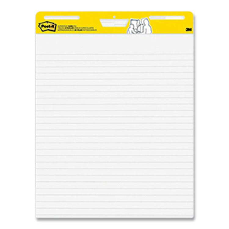 Post-it Easel Pads Super Sticky Vertical-Orientation Self-Stick Easel Pads, Wide Ruled, 25 x 30, White, 30 Sheets/Pad, 6 Pads/Pack (MMM561WLVAD6PK)