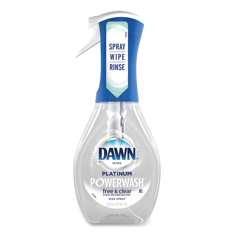 Dawn Platinum Powerwash Dish Spray, Free and Clear, Unscented, 16 oz Spray Bottle (PGC65732)