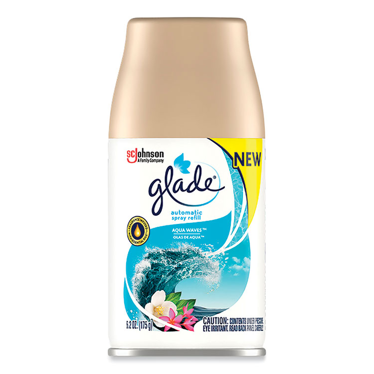 Glade Automatic Air Freshener, Aqua Waves, 6.2 oz, 4/Carton (SJN325078)