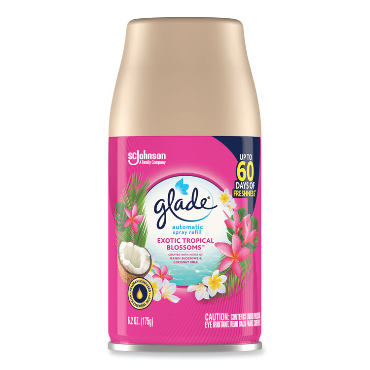 Glade Automatic Air Freshener, Exotic Tropical Blossoms, 6.2 oz, 4/Carton (SJN344755)