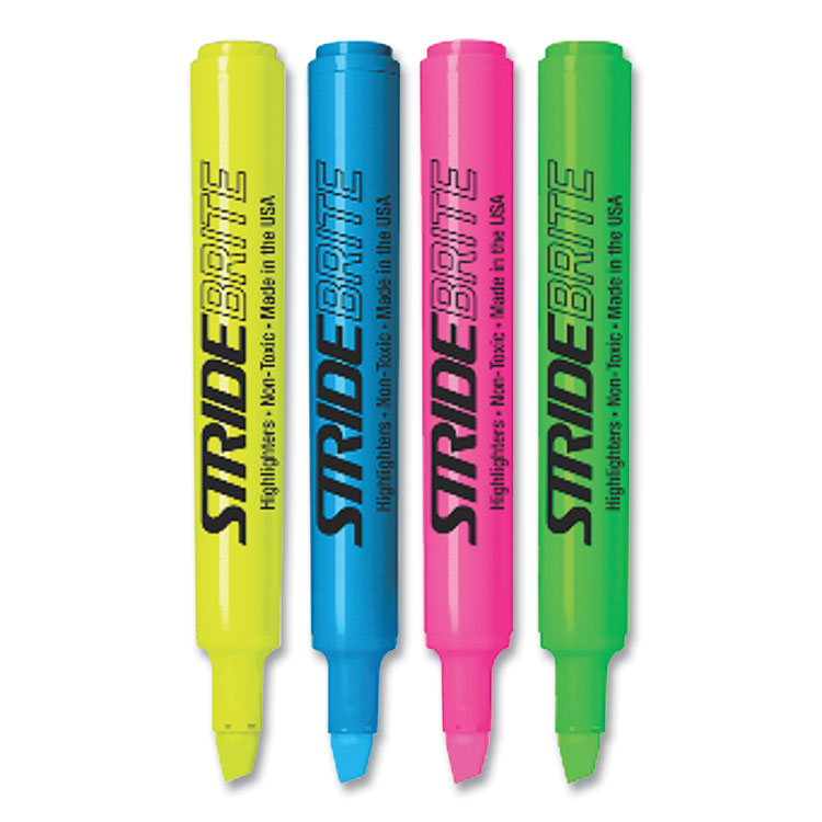 Stride StrideBrite Tank Highlighter, Assorted Ink Colors, Chisel Tip, Assorted Barrel Colors, 12/Pack (STW42012)
