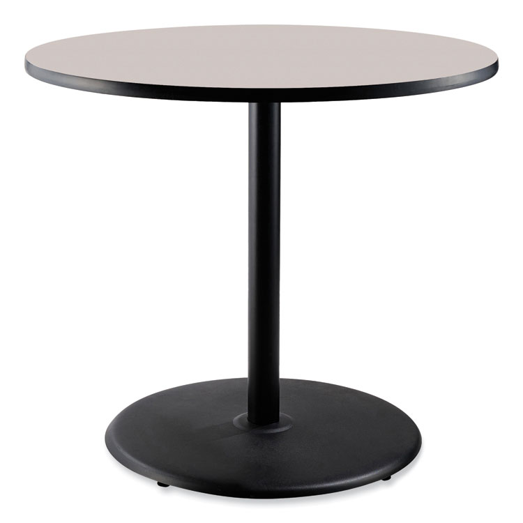 NPS Cafe Table, 36" Diameter x 36h, Round Top/Base, Gray Neubula Top, Black Base (NPSCT13636RC1GY)