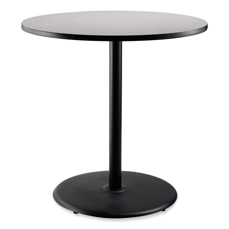 NPS Cafe Table, 36" Diameter x 42h, Round Top/Base, Gray Nebula Top, Black Base (NPSCT13636RB1GY)