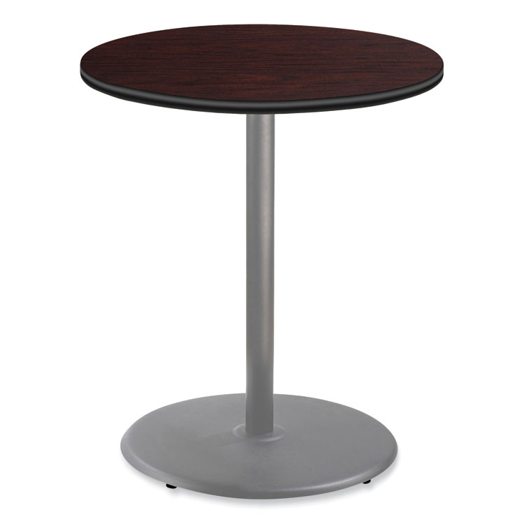 NPS Cafe Table, 36" Diameter x 42h, Round Top/Base, Mahogany Top, Gray Base (NPSCG13636RB1MY)