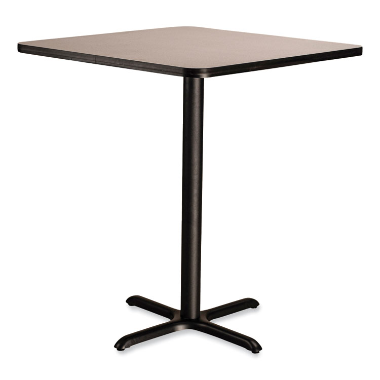 NPS Cafe Table, 36w x 36d x 30h, Square Top/X-Base, Gray Nebula Top, Black Base (NPSCT33636XD1GY)