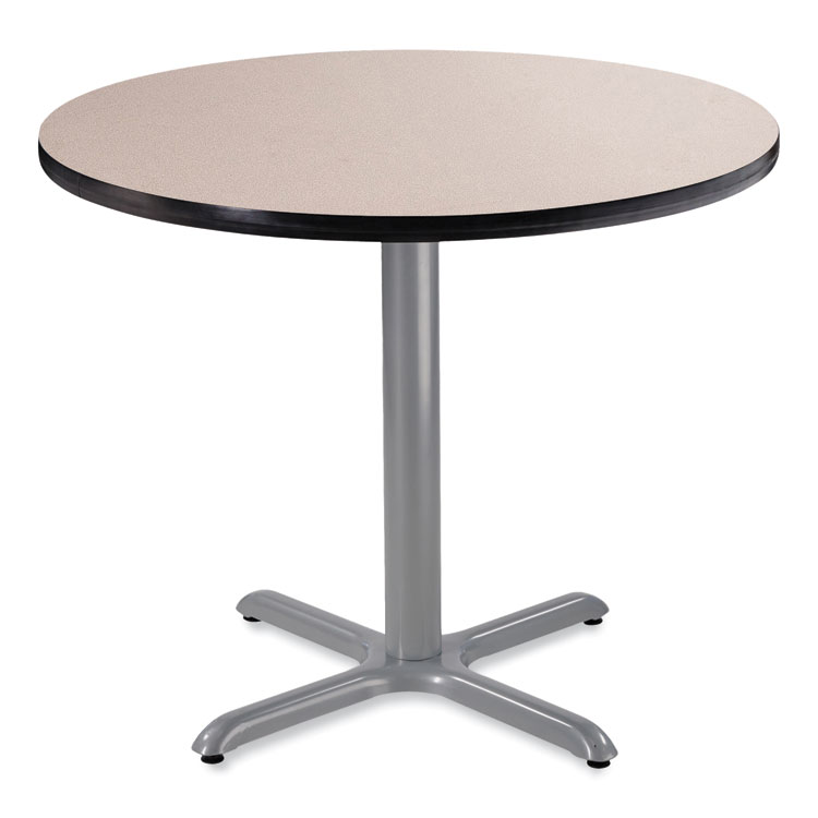 NPS Cafe Table, 36" Diameter x 30h, Round Top/X-Base, Gray Nebula Top, Gray Base (NPSCG13636XD1GY)