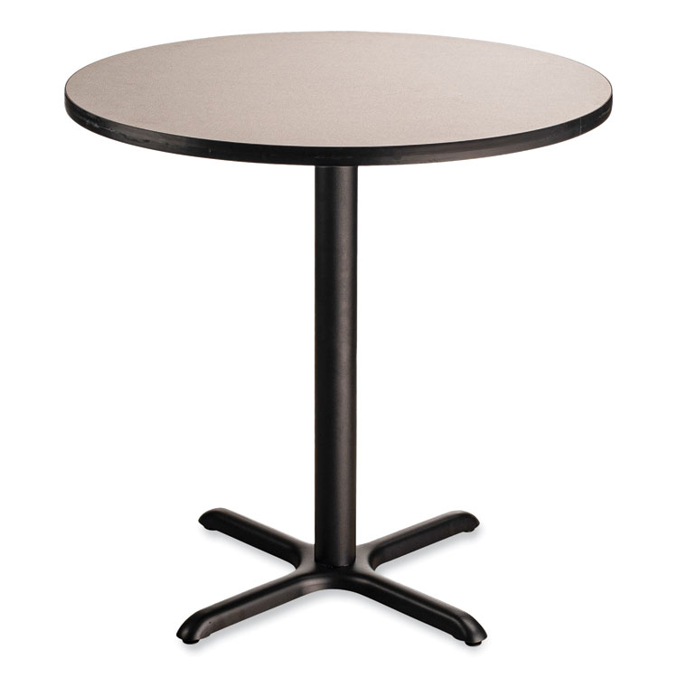 NPS Cafe Table, 36" Diameter x 36h, Round Top/X-Base, Gray Nebula Top, Black Base (NPSCT13636XC1GY)
