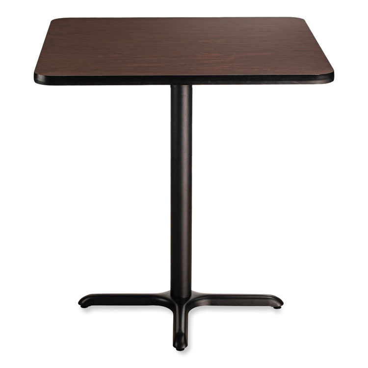 NPS Cafe Table, 36w x 36d x 36h, Square Top/X-Base, Mahogany Top, Black Base (NPSCT33636XC1MY)