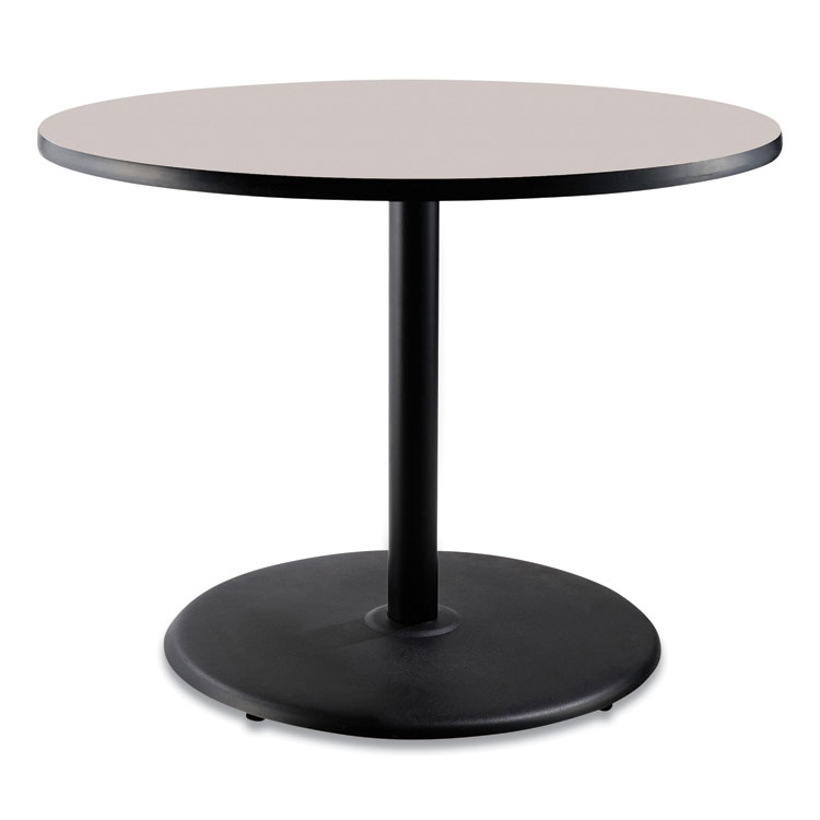 NPS Cafe Table, 36" Diameter x 30h, Round Top/Base, Gray Nebula Top, Black Base (NPSCT13636RD1GY)