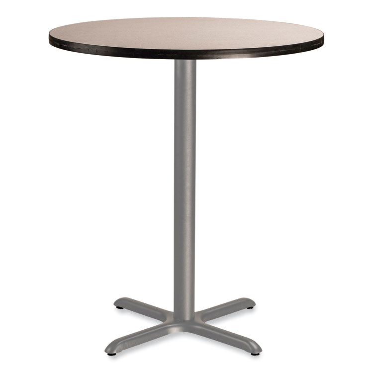 NPS Cafe Table, 36" Diameter x 42h, Round Top/X-Base, Gray Nebula Top, Gray Base (NPSCG13636XB1GY)