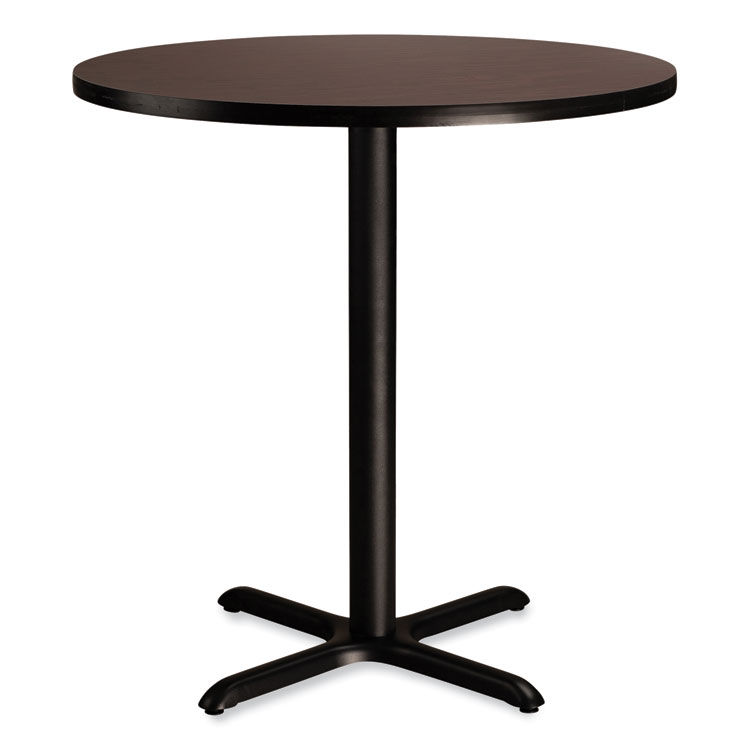 NPS Cafe Table, 36" Diameter x 36h, Round Top/X-Base, Mahogany Top, Black Base (NPSCT13636XC1MY)