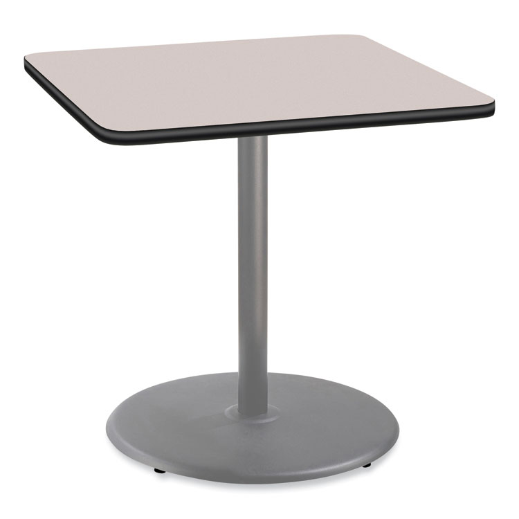 NPS Cafe Table, 36w x 36d x 36h, Square Top/Round Base, Gray Nebula Top, Gray Base (NPSCG33636RC1GY)