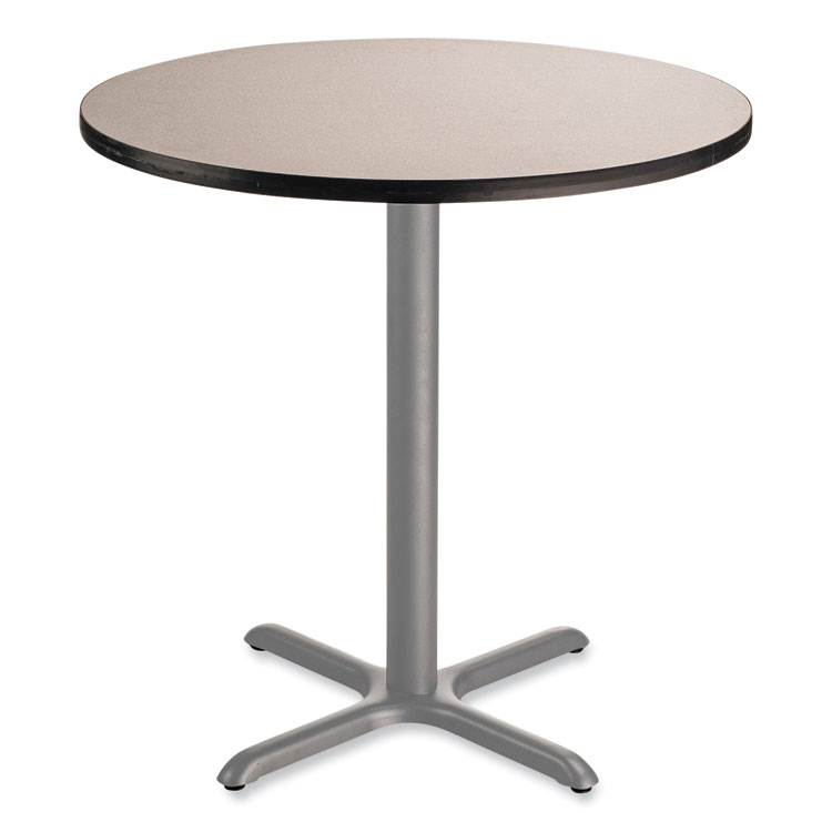 NPS Cafe Table, 36" Diameter x 36h, Round Top/X-Base, Gray Nebula Top, Gray Base (NPSCG13636XC1GY)