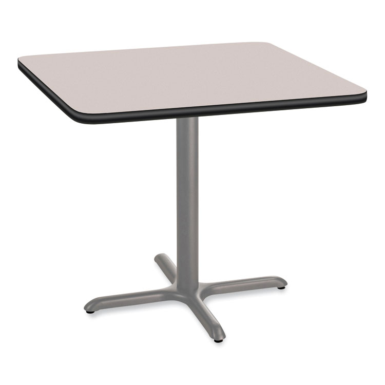NPS Cafe Table, 36w x 36d x 30h, Square Top/X-Base, Gray Nebula Top, Gray Base (NPSCG33636XD1GY)