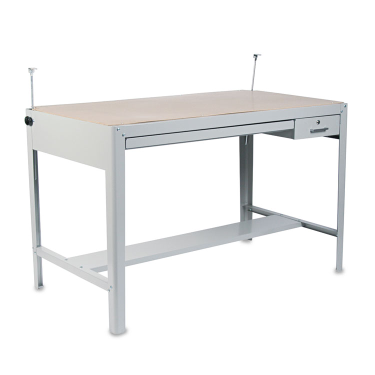 Safco Precision Four-Post Drafting Table Base, 56.5w x 30.5d x 35.5h, Gray (SAF3962GR)