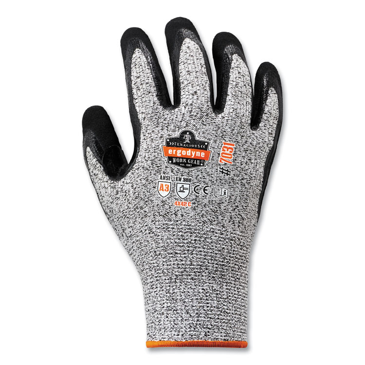 ergodyne ProFlex 7031-CASE ANSI A3 Nitrile-Coated CR Gloves, EN388: 4X42C, 10.5" Long, XX-Large, Gray, 144 Pairs/Carton (EGO17886)