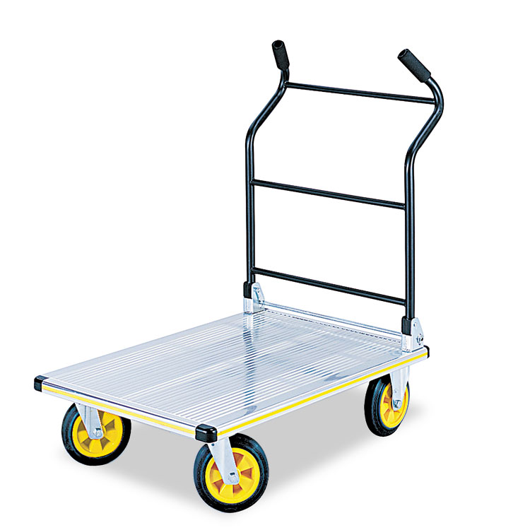 Safco Stow-Away Platform Truck, 1,000 lb Capacity, 24 x 39 x 40, Aluminum/Black (SAF4053NC)