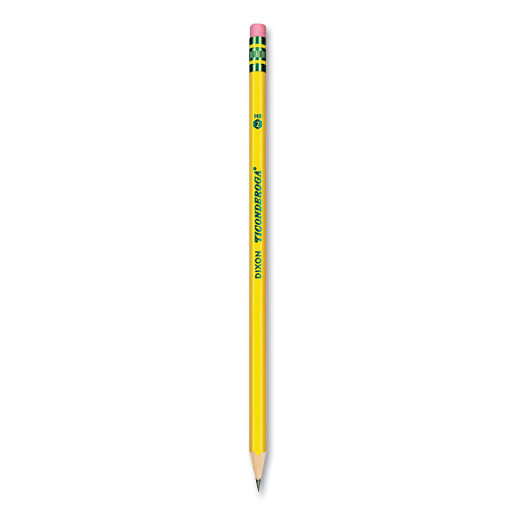 Ticonderoga Pre-Sharpened Pencil, HB (#2), Black Lead, Yellow Barrel, Dozen (DIX13806)