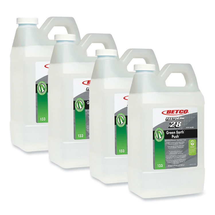 BETCO CORPORATION PUSH All Purpose Cleaner and Odor Eliminator, New Green Scent, 2 L Bottle, 4/Carton (BET1334700)