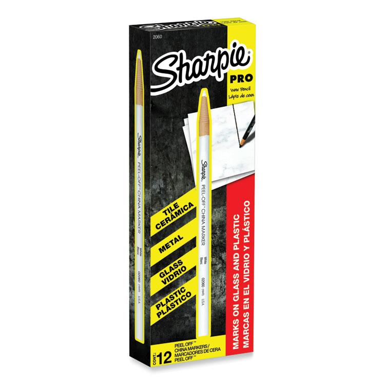 Sharpie Peel-Off China Markers, White, Dozen (SAN2060)
