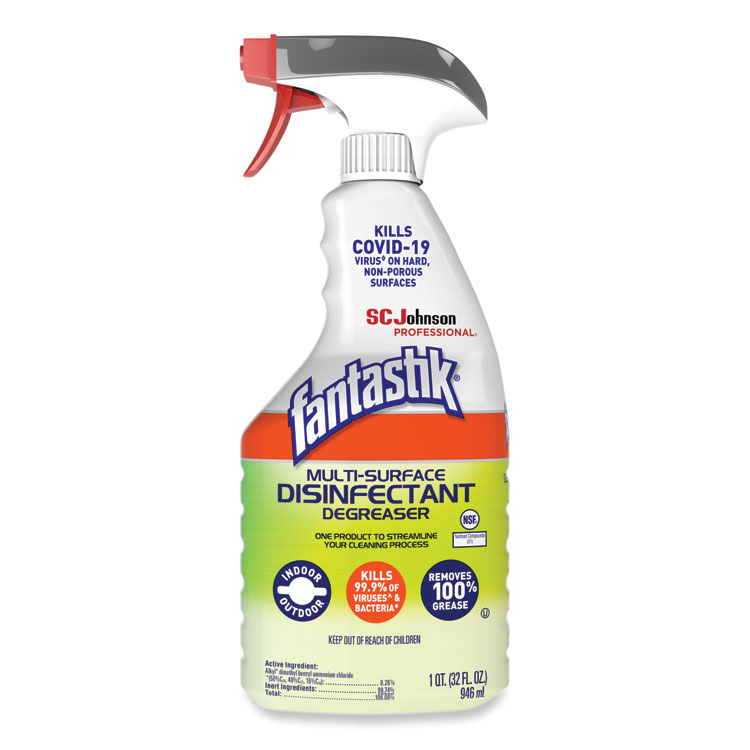 Fantastik Multi-Surface Disinfectant Degreaser, Herbal, 32 oz Spray Bottle (SJN311836EA)