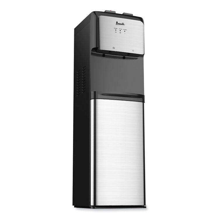 Avanti Bottom Loading Water Dispenser with UV Light, 3 gal to 5 gal, 12.25 x 14 x 41.25, Black/Stainless Steel (AVAWDBMC810Q3S)