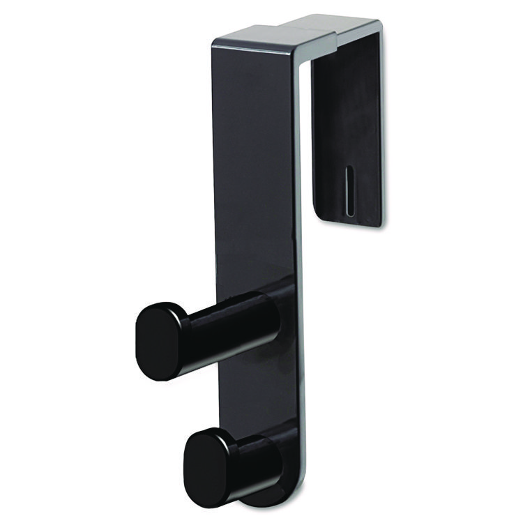 Safco Plastic Coat Hook, 2-Hook, 1.75 x 6.5 x 7.75, Black (SAF4225BL)