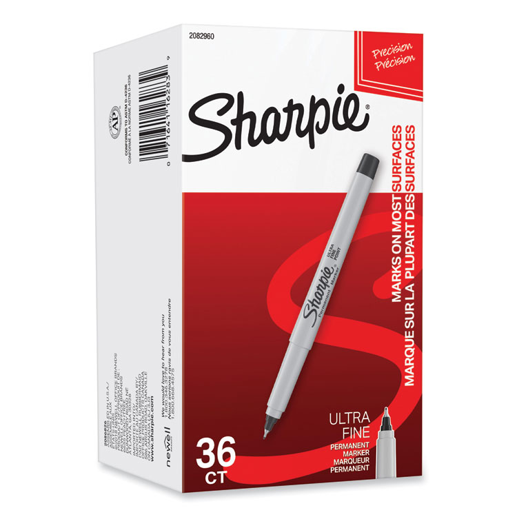 Sharpie Ultra Fine Tip Permanent Marker, Ultra-Fine Bullet Tip, Black, 36/Pack (SAN2082960)