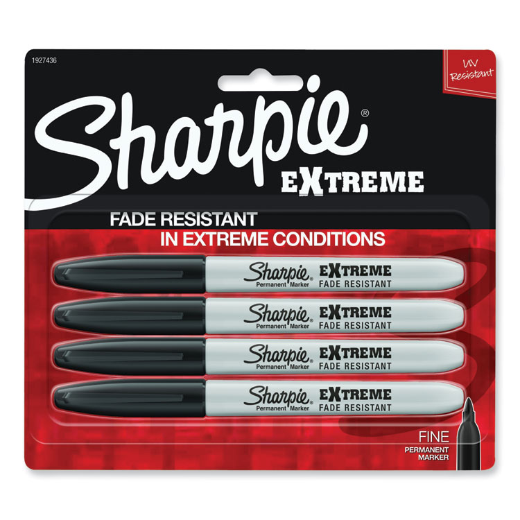 Sharpie Extreme Marker, Fine Bullet Tip, Black, 4/Pack (SAN1927436)
