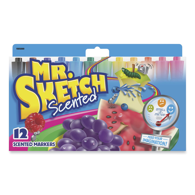 Mr. Sketch Scented Watercolor Marker, Broad Chisel Tip, Assorted Colors, 12/Set (SAN1905069A)