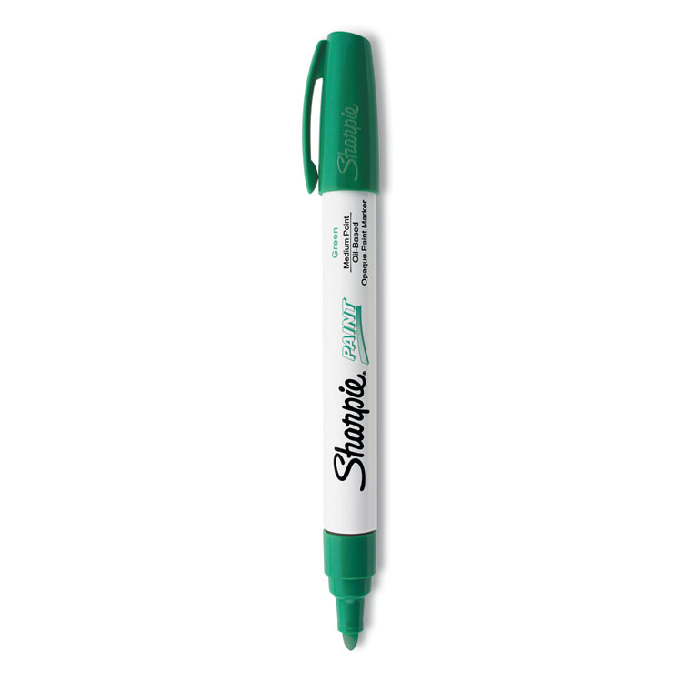 Sharpie Permanent Paint Marker, Medium Bullet Tip, Green (SAN35552)