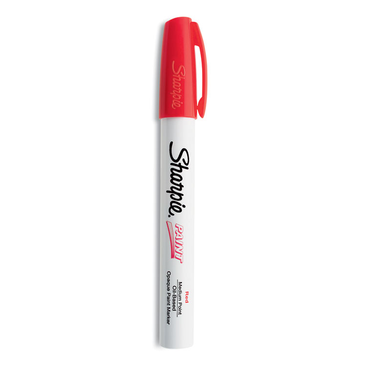 Sharpie Permanent Paint Marker, Medium Bullet Tip, Red (SAN35550)