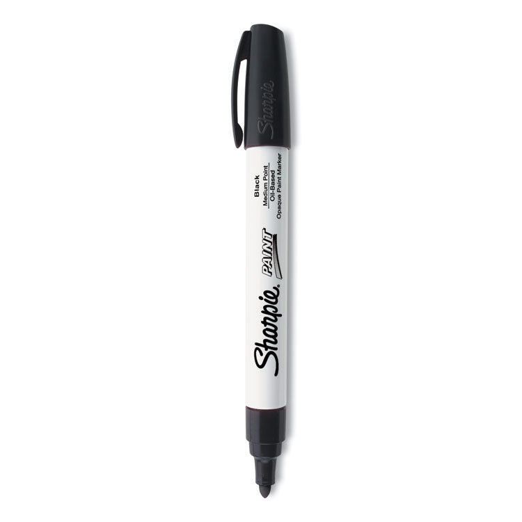 Sharpie Permanent Paint Marker, Medium Bullet Tip, Black (SAN35549)
