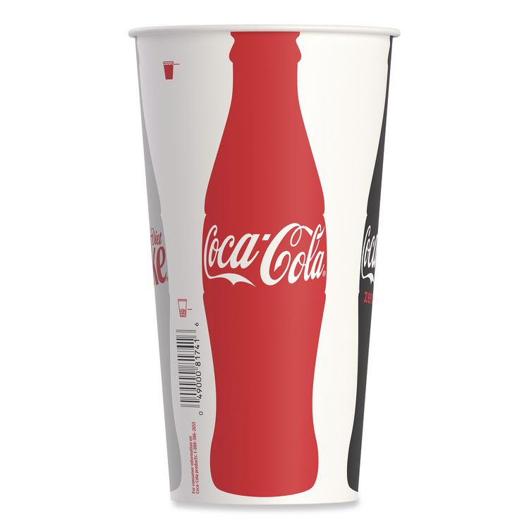 SOLO Double Sided Poly Paper Cold Cups, 28 oz to 32 oz, Coca-Cola Design, 40/Pack, 12 Packs/Carton (SCCRN32CB)