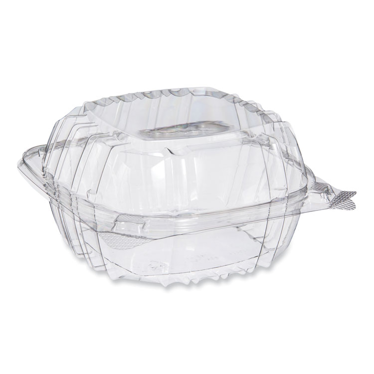 Dart ClearSeal Hinged-Lid Plastic Containers, 5.86 x 3.11, Clear, Plastic, 500/Carton (DCCPET57PST1)