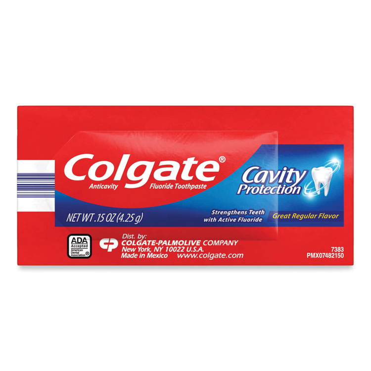 Colgate Cavity Protection Toothpaste, Regular Flavor, 0.15 oz Sachet, 1,000/Carton (CPC50130)