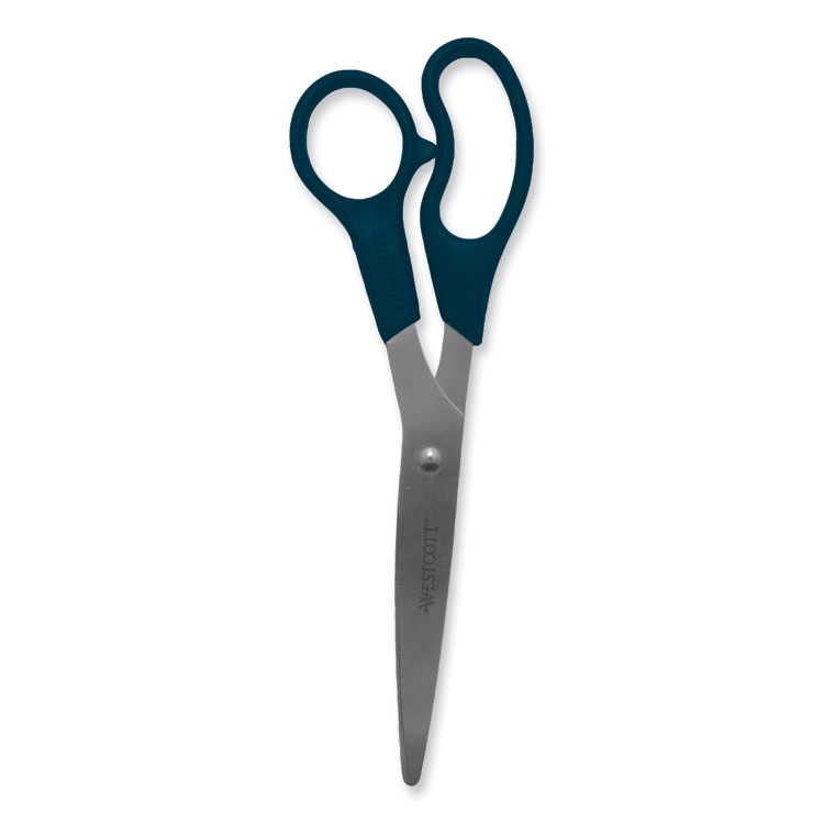 Westcott Value Line Stainless Steel Shears, 8" Long, 3.5" Cut Length, Offset Black Handle (ACM13135)