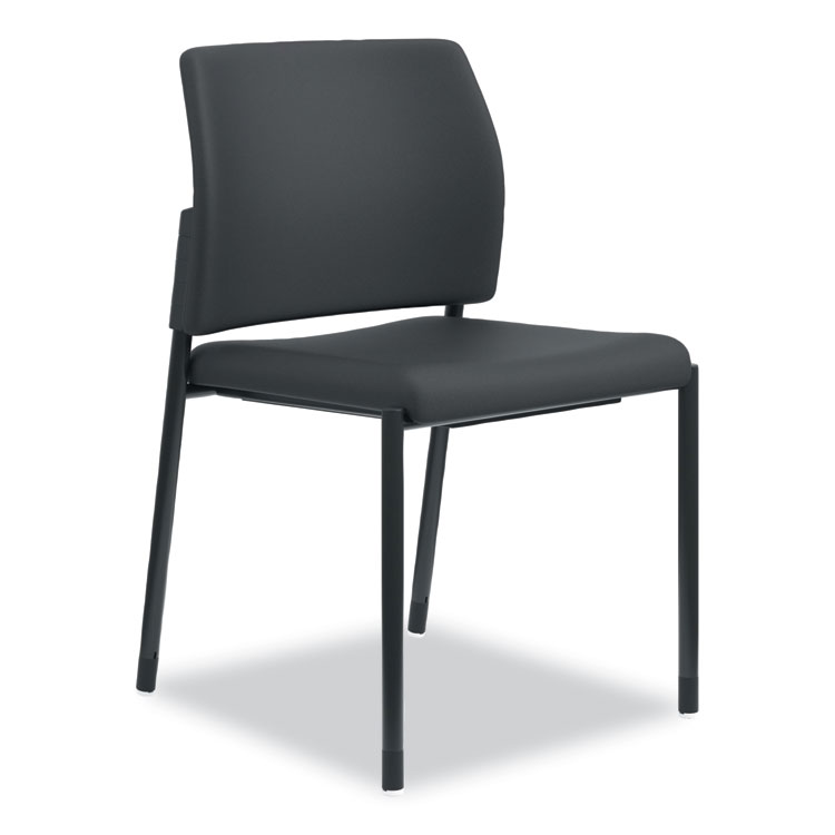 HON Accommodate Series Guest Chair, Fabric Upholstery, 23.5" x 22.25" x 31.5", Black Seat/Back, Textured Black Base, 2/Carton (HONSGS6NBCU10CK)