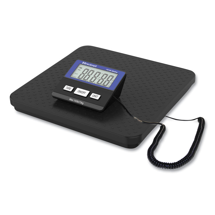 Brecknell PS150 Slimline Portable Bench Scale, 150 lbs/70 kg Capacity, 11.8 x 11.8 x 1.34 Platform, Black (SBWPS150SL)