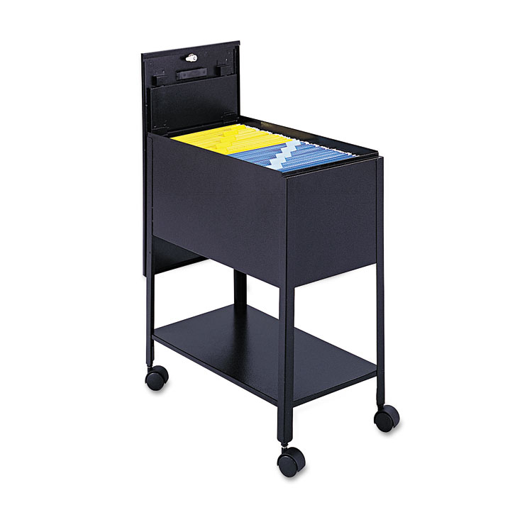 Safco Extra-Deep Locking Mobile Tub File, Letter Size, Metal, 1 Shelf, 1 Bin, 13.5" x 24.75" x 28.25", Black (SAF5362BL)