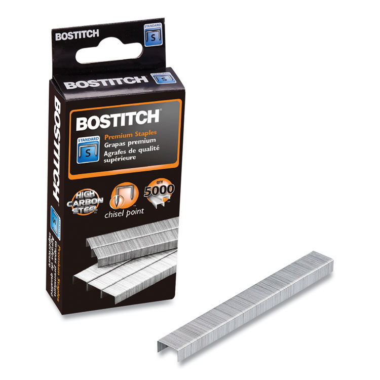 Bostitch Standard Staples, 0.25" Leg, 0.5" Crown, Steel, 5,000/Box (BOSSBS1914CP)