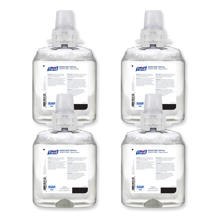 PURELL HEALTHY SOAP Mild Foam Refill, For CS4 Dispensers, Fragrance-Free, 1,250 mL, 4/Carton (GOJ517404CT)
